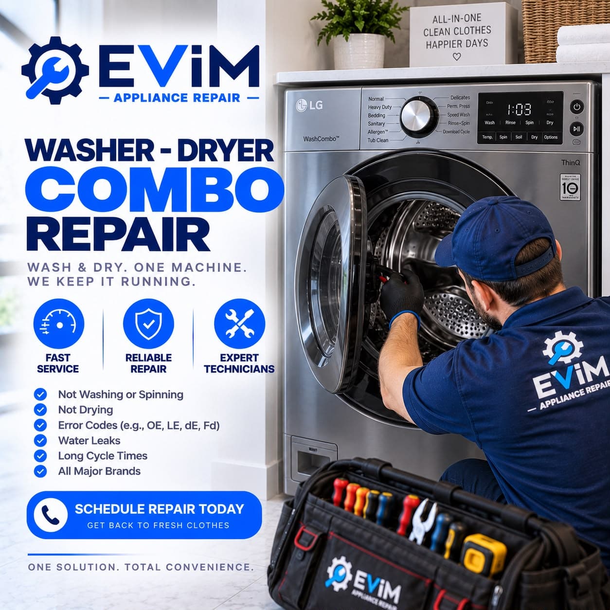 Washer-Dryer Combo Repair — EVIM Appliance Repair